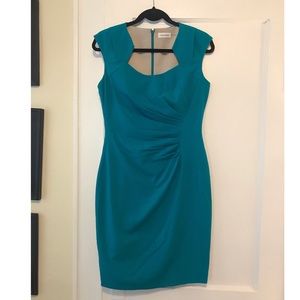 Calvin Klein teal sheath dress size 6 NWOT